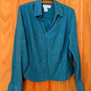 Petite Coldwater Creek Zipper Turqiouse Jacket PS (petite small)